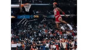 A collection of the top 45 michael jordan dunk wallpapers and backgrounds available for download for free. Michael Jordan Signed Chicago Bulls Photo Legendary Slam Dunk Charitystars
