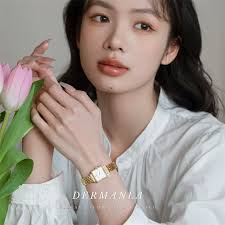 方钻记忆日系polly vincent镶钻方形轻奢石英手表女士复古中古