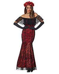 Maybe you would like to learn more about one of these? Adult La Catrina Day Of The Dead Trumpet Dress Costume Spirithalloween Com