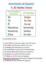 El Verbo Tener Spanish Worksheets Spanish Language