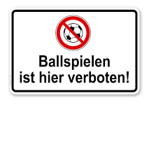 In einen verkehrsberuhigten bereich (spielstraße). Business Industrie Ballspielen Verboten Schild Fussball Spielen Verboten Kein Spielplatz Ladenausstattung Werbung