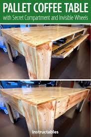 Build a diy coffee table using this ultimate list of 100 free coffee table plans & ideas like lift top, glass top, round get the details building plan and circuiting details here at instructables. Pallet Coffee Table With Secret Compartment And Invisible Wheels Coffee Table Pallet Coffee Table Secret Compartment