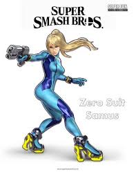 Samus' icon on the amiibo page shows here prime design rather than the other m version. Zero Suit Samus Super Smash Brothers Coloring Page Super Fun Coloring
