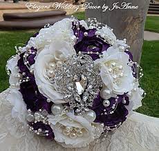 Purple Jewel Embellished Brooch Bouquet Purple Brooch Bouquet Wedding Brooch Bouquets Bridal Brooch Bouquet