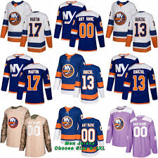 2019 New York Islanders Mathew Barzal Leo Komarov Josh Bailey Anders Lee Matt Martin Ryan Pulock Cal Clutterbuck Thomas Greiss Nelson Jersey From