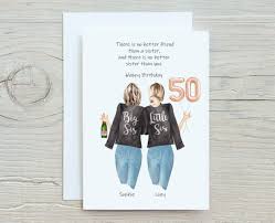Sister 50th Birthday Card | Birthday Gift | Birthday Card | Sister Birthday  | Funny Friendship | Personalised Friendship - Etsy UK