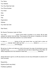 The output would be a long. Parents Permission Letter For Picnic School Events Sample Letters