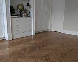 Beautiful Dark Oak Chevron Parquet Wooden Floor Fitted With A Single R