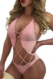 Hot fashion & style dornbirn. Hot Fashion Sexy Hollow Out Crisscross Halter Neck Plain One Piece Swimwear Beautifulhalo Com