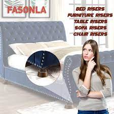 These bright and low profile risers are perfect for raising low sitting furniture like desks, tables, couches, and sofas; Fasonla Furniture Risers Solid Natural Wood 4 Bed Risers Furniture Risers Table Raisers Sofa Chair Raisers With Non Slip Hole For Heavy Furniture Walnut Color 2cm Amazon De Diy Tools