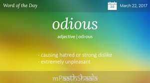 Definitions Synonyms Antonyms Of Odious Word Of The Day Uncommon Words Words Different Words