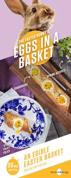 Easter Bunny S Eggs In A Basket Is A Fun Way To Turn The Easter Egg Hunt Into A Delicious Spring Dish Or Use With Images Eggs In A Basket Easter