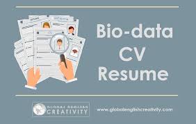 For example, date of birth, marital status, and citizenship information may be expected on an international curriculum vitae. Resume Cv Bio Data Global English Creativity