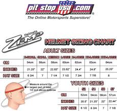 Sizing Chart Zamp Auto Racing Helmets