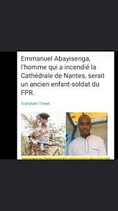 Reuters'te yer alan habere göre ise zanlı, geçen yıl nantes'te ülkenin gotik mimari şaheserlerinden olan bir katedrali kundaklamaktan gözaltına alınan 39 yaşındaki ruandalı sığınmacı emmanuel. France Incendie De La Cathedrale De Nantes Emmanuel Abayisenga Le Rwandais Serait Un Ex Enfant Soldat De Paul Kagame Dictateur Rwandais Reveil Fm International