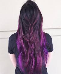 Image Result For Purple Streaks In Dark Hair Purple Ombre Hair Dyed Hair Purple Permanent Purple Hair Dye