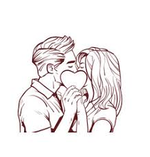 Couple Kissing Love Sketch Valentine Vector Images Over 450 Here presented 63+ kiss drawing images for free to download, print or share. vectorstock