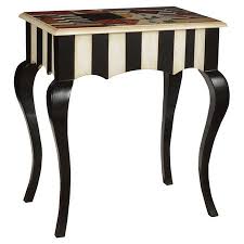 Black And White Striped End Table Striped Scalloped End Table With Cabriole Legs And An Abstract Top Product End Tableconstruction Material Wo Home Decor Accent Table Decor