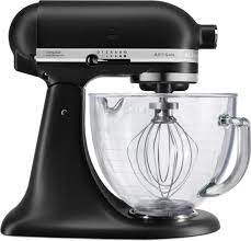 Kitchenaid 5 qt stand mixer glass bowl ksm5gb. Kitchenaid Artisan Mixer Keukenrobot 4 8 Liter 5ksm156ebm Glazen Kom Mat Zwart Bol Com