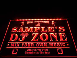 Dj Lighted Sign Personalized Music Studio Led Wall Hanging Light Signs Cave