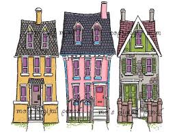 Tall Houses House Drawing House Clipart Building Art