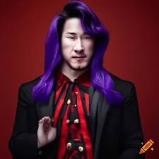 Markiplier the youtuber dressed as alucard helsing, very detailed face,  purple mustach on Craiyon