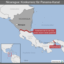 The unfolding of the nicaraguan canal is worth paying attention to, because it threatens to significantly. Nicaragua Konkurrenz Fur Panama Kanal Von Express Landkarte Fur Nicaragua
