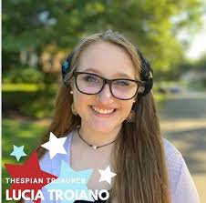 Introducing your Lafayette Thespians Troupe 8552 Officers for the 2020-21  school year! • • • Daniel Baesler- President Brendan Naish- Vice President  Calista Case- Secretary Lucia Troiano- Treasurer Annie Harris- Social Media
