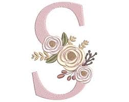 Venice initials is antique italian font that looks like lace, but the letters aren't standalone lace. Letter S Embroidery Etsy