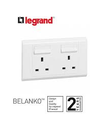 10 years for mechanical switches and socket outlets 1 year for electronic devices. Legrand Bs Socket Outlet Belanko 2 Gang Double Pole Switched 13 A 250 V