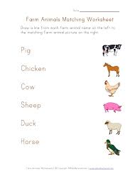 Farm Animals Matching Worksheet Free Printable Preschool