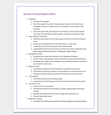 Training Program Outline Example For Word Outline Train Outline Notes