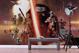 Star Wars The Force Awakens Spray And Stick Wallpaper Mural In 2021 Force Awakens Poster Star Wars Poster Star Wars Wallpaper
