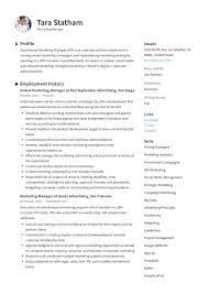 Well designed cv of a marketing manager that is clearly laid out, professionally written and displays the client development and project management skills. Marketing Manager Resume Writing Guide 12 Templates 2020