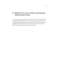 B Mail Survey Cover Letters And Sponsor Endorsement Letter