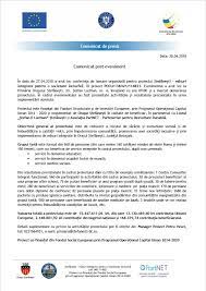 Comunicat de informare, de invitatie, de anuntare, de reamintire sau raspuns. Comunicat De Presa Post Eveniment Ecomunicate Ro