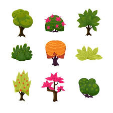 Cartoon Trees Leaves And Bushes Cartoon Trees Bush Drawing Tree Illustration