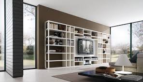 Forge a concrete paradise with living walls astride couches. 20 Modern Living Room Wall Units For Book Storage From Misuraemme Digsdigs