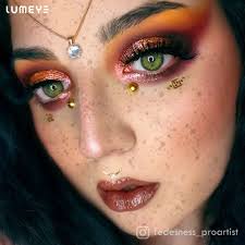 LUMEYE Bicolor Flower Brown Colored Contact Lenses