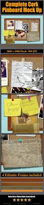 Complete Cork Pinboard Mock Up Pin Template Mockup Design Mocking