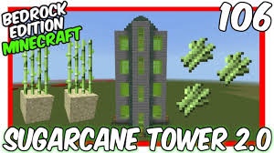 Sugarcane Tower Farm V2 0 Bedrock Edition Https Youtube Com Watch V Aquj2ndt8yu Minecraft Minecraft Tutorial Minecraft Projects