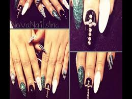 Quieres tener unas uñas cortas decoradas y que se vean hermosas? Unas Acrilicas Diseno Blanco Negro Y Aqua Youtube