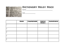 Start studying relay race 9/6. Dictionary Relay Worksheets Teaching Resources Tpt