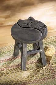 Carved Sleeping Cat Decorative Wooden Stool From Collections Etc Dremel Wood Carving Woodworking Projects Plans Easy Woodworking Projects