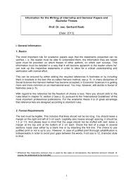 How to write a paper. Information For The Writing Of Internship And Seminar Papers And