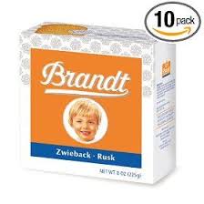 Brandt Zwieback 8 Ounce Boxes Pack Of 10 Biscuits Crackers Great For Kids No Preservatives Rusk How To Make Bread Breakfast Snacks