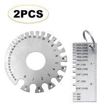 Cooyeah 2 Pack Stainless Steel Welding Gauge Wire Metal Sheet Thickness Gauge And Round Dual Sided Cable Wire Sheet Gage Wire Thickness Ruler