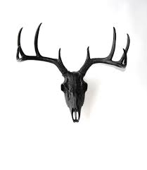 Black And White Deer Skull White Faux Taxidermy The Deer Skull In Black Black Resin Deer Skull Head White Faux Taxidermy Western White Faux Taxidermy Deer Head Wall Decor Faux Deer