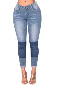 If you do not have an old pair of jeans, stop by a local thrift store. Light Blue Wash Color Block Jeans For Women Lc786028 4 19 47 Dailyshee Com Women Jeans Skinny Denim Pants Womens Fashion Jeans
