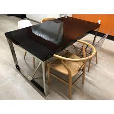 Metal table legs dining table,adjustable coffee table legs,desk legs set of 2. Modern Designer Wood Top Dining Table With Metal Legs Strong Sturdy Frame 70 75 Inches Black On Sale Overstock 28370391